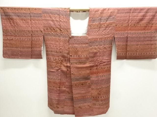 JAPANESE KIMONO / MICHIYUKI COAT / WOVEN ABSTRACT PATTERN
